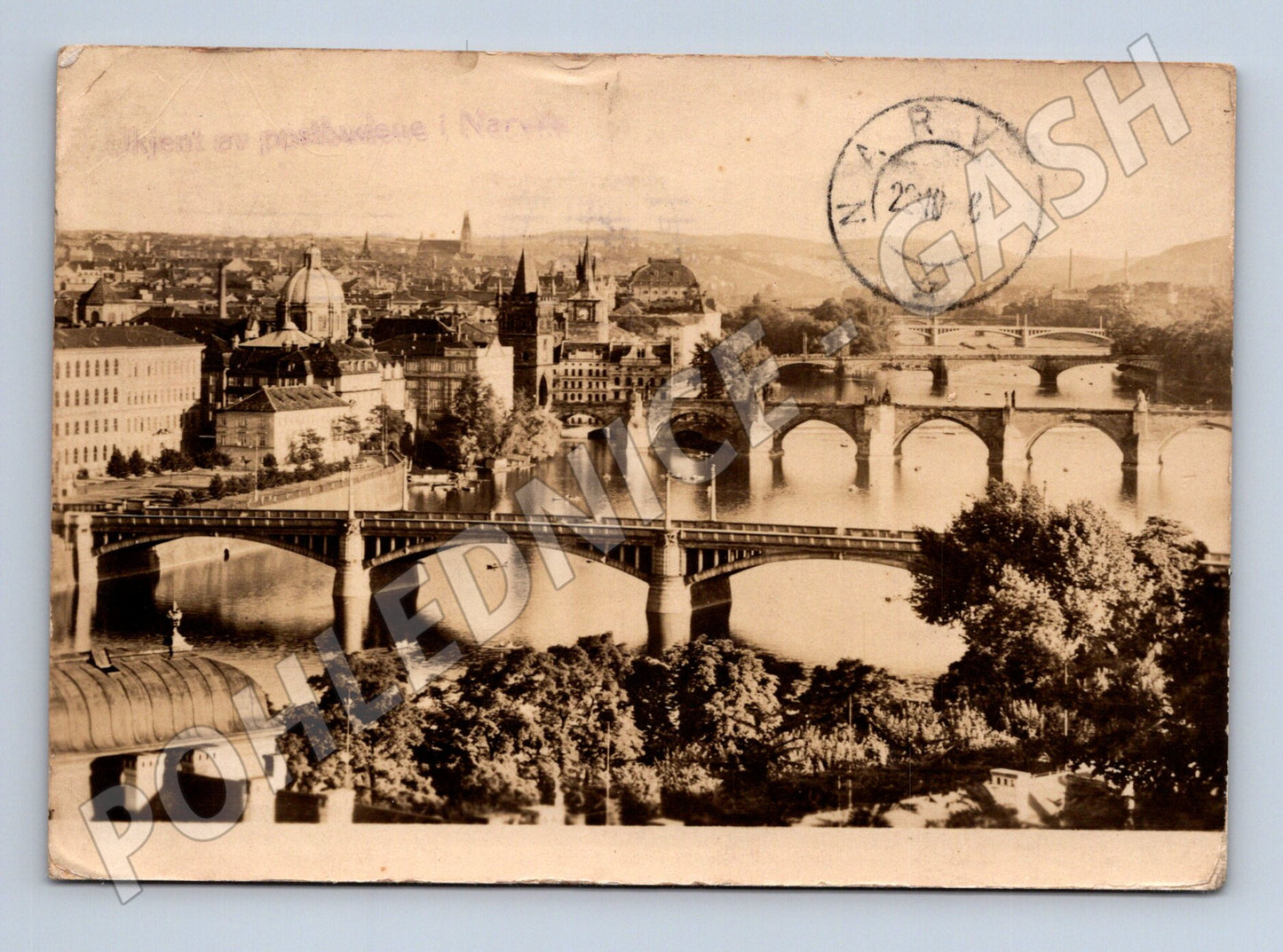 Pohlednice Praha Vltava mosty 1906 (M32242)