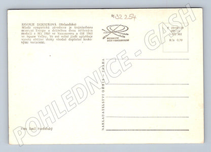 Pohlednice Holandsko Sjoukje Dijkstra krasobruslení 1960 (M32254)