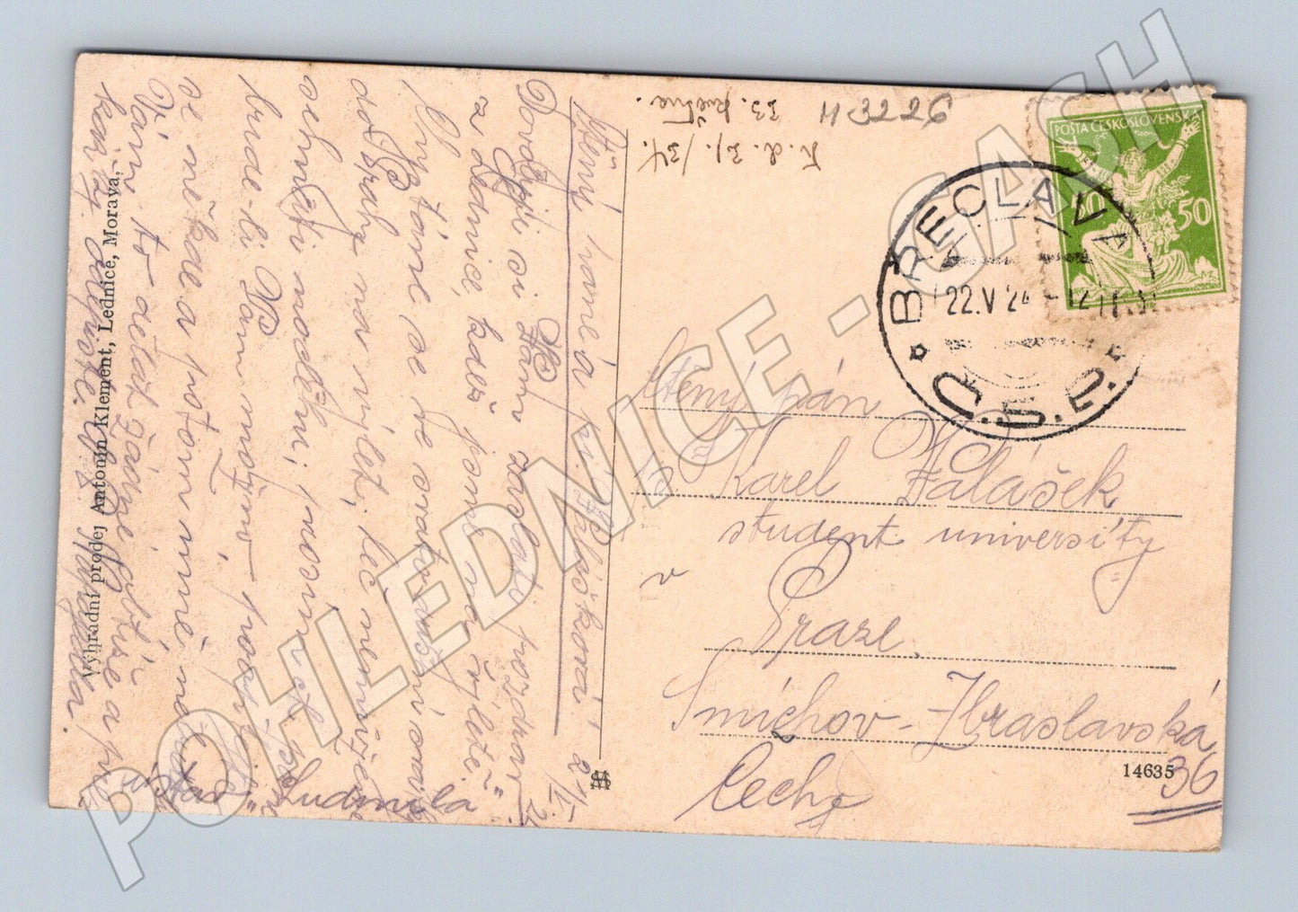 Pohlednice Lednice Morava Janohrad 1924 (M3226)