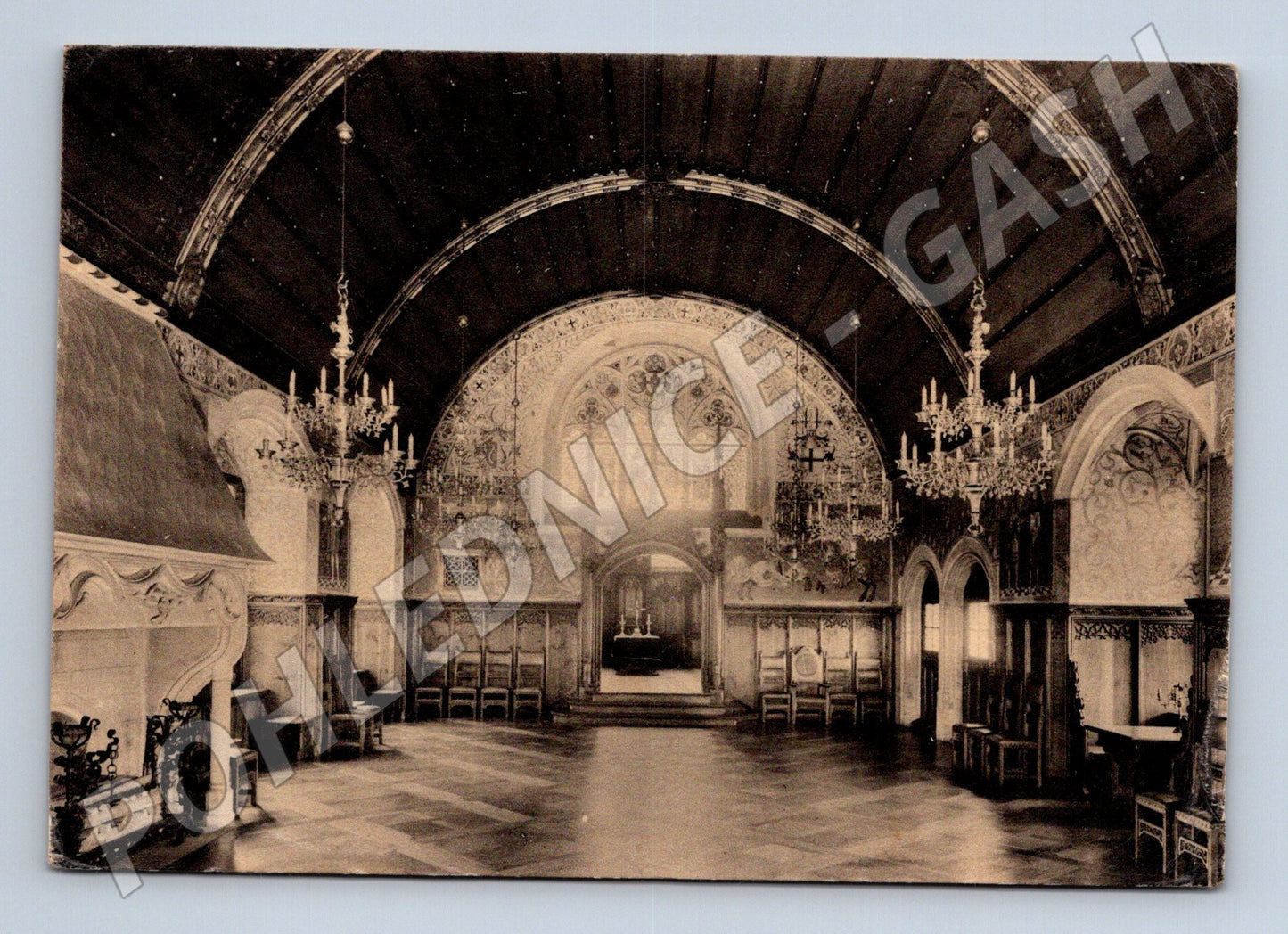 Pohlednice Bouzov hrad interiér sálu (M32267)