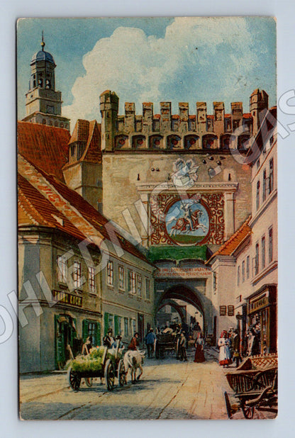 Pohlednice Prachatice 1908 kolorovaná (M3228)