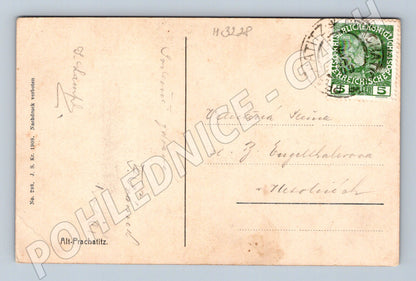 Pohlednice Prachatice 1908 kolorovaná (M3228)