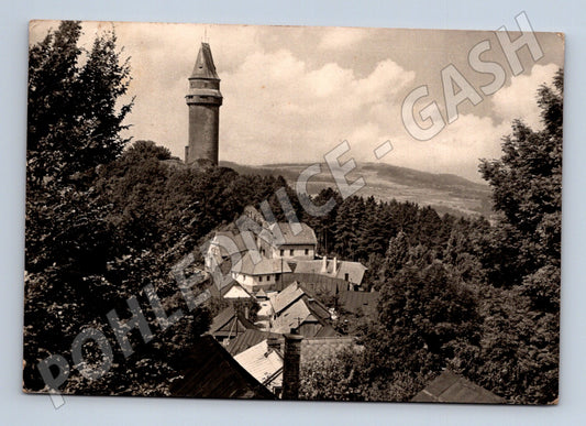 Pohlednice Štramberk hrad Trúba a město 1942 (M32284)