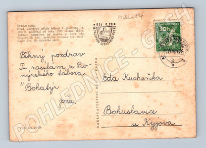 Pohlednice Štramberk hrad Trúba a město 1942 (M32284)
