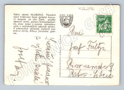 Pohlednice Hluboká zámek 1957 (M32292)