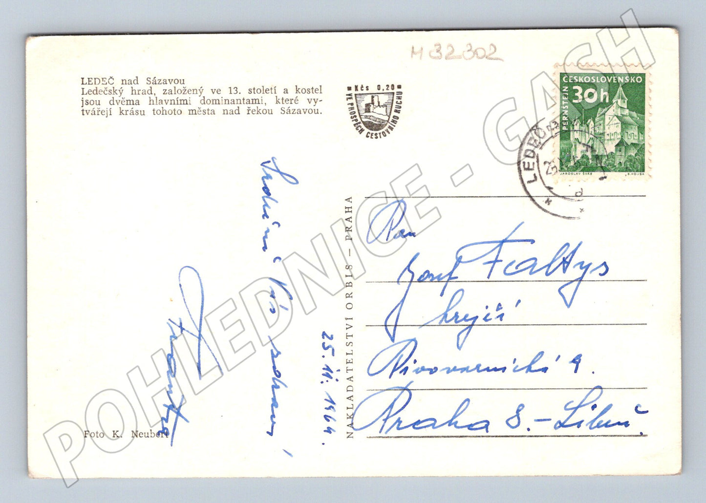 Pohlednice Ledeč nad Sázavou hrad 1964 (M32302)