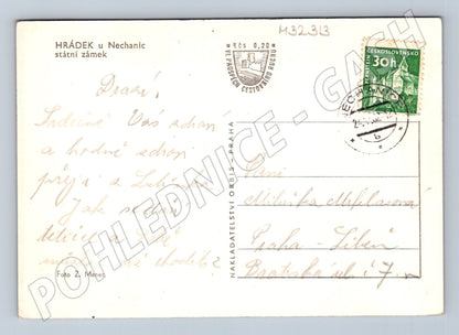 Pohlednice Hrádek u Nechanic zámek interiér 1948 (M32313)