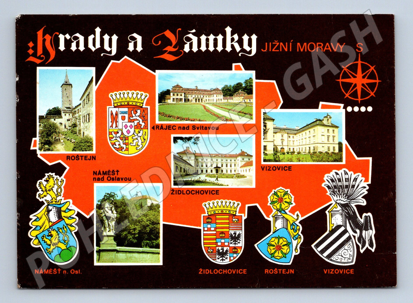 Pohlednice Jižní Morava hrady a zámky (M32317)
