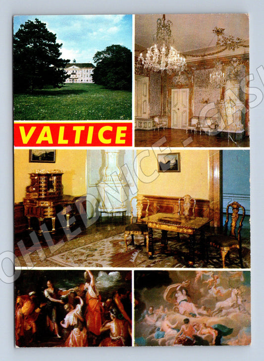 Pohlednice Valtice zámek interiéry park 1977 (M32319)