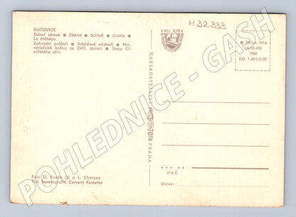 Pohlednice Bučovice zámek vícepohled 1968 (M32333)