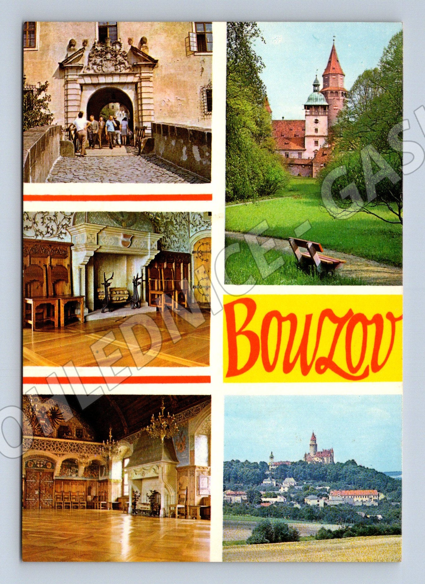 Pohlednice Bouzov hrad multizáběr (M32345)