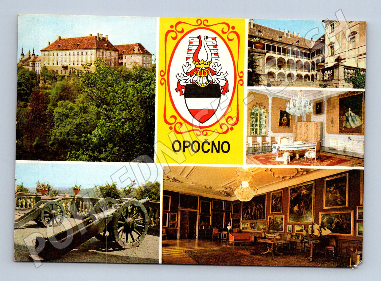 Pohlednice Opočno zámek a interiéry (M32348)