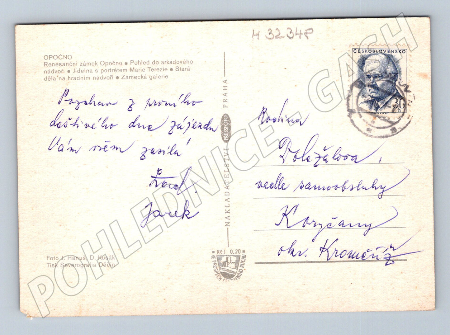 Pohlednice Opočno zámek a interiéry (M32348)