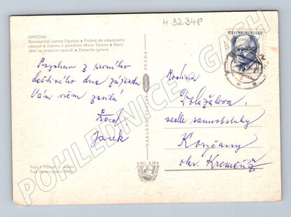Pohlednice Opočno zámek a interiéry (M32348)