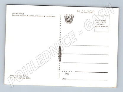 Pohlednice Buchlovice zámek zahrada fontána (M32368)