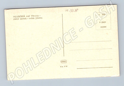 Pohlednice Hluboká státní zámek velká jídelna (M3238)