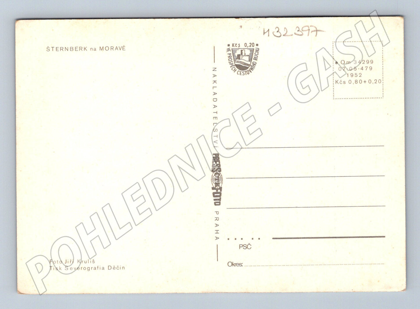 Pohlednice Šternberk na Moravě hrad 1952 (M32397)