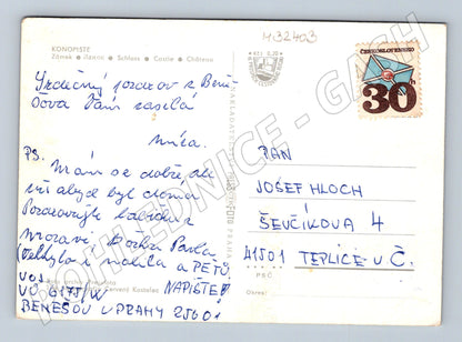 Pohlednice Zámek Konopiště s parkem cca 1960 (M32403)