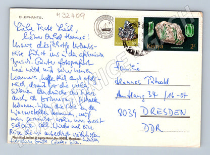 Pohlednice Keňa Sloni a Kilimandžáro 1977 (M32409)