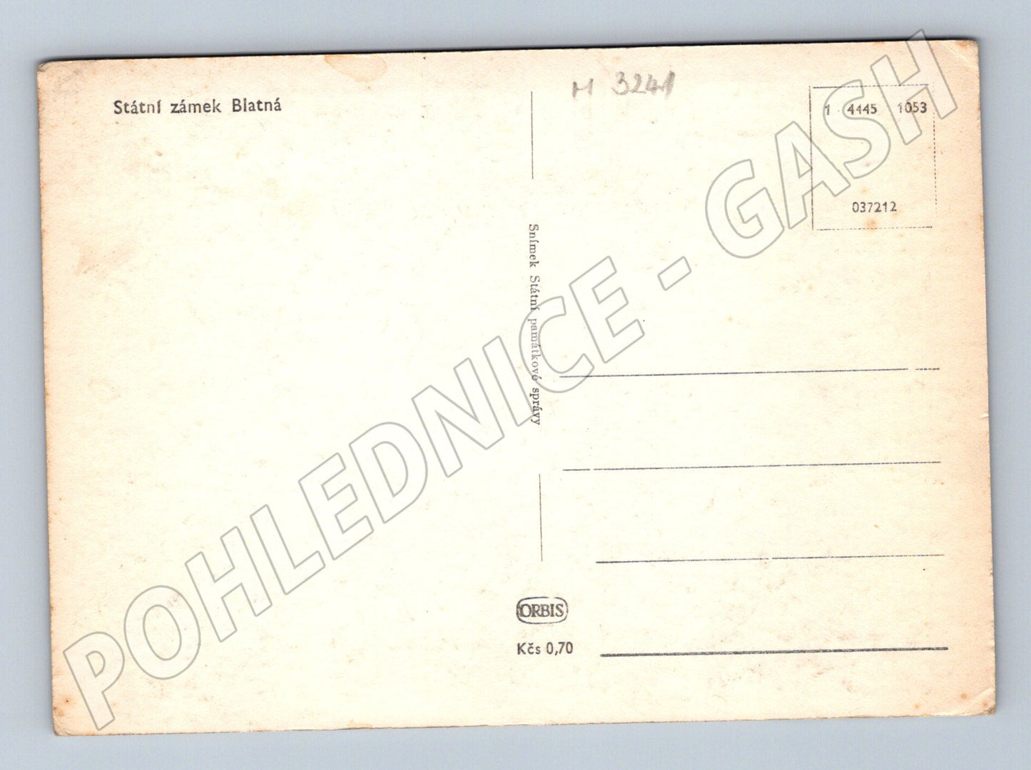 Pohlednice zámek Blatná Orbis ČSR (M3241)