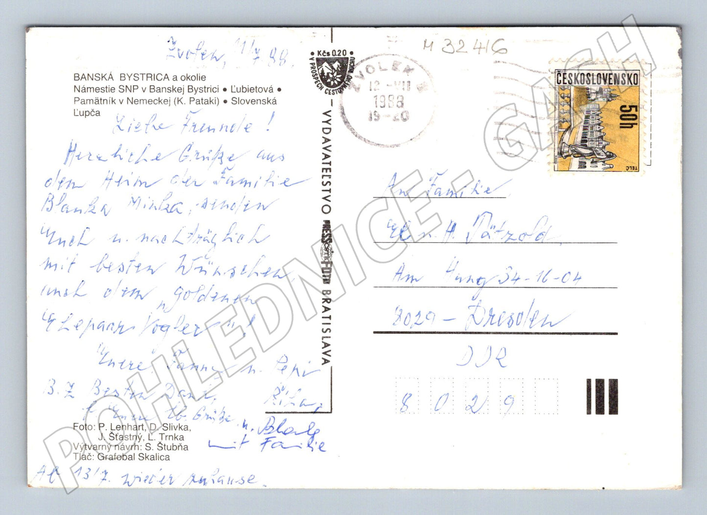 Pohlednice Slovensko Banská Bystrica a okolí 1988 (M32416)