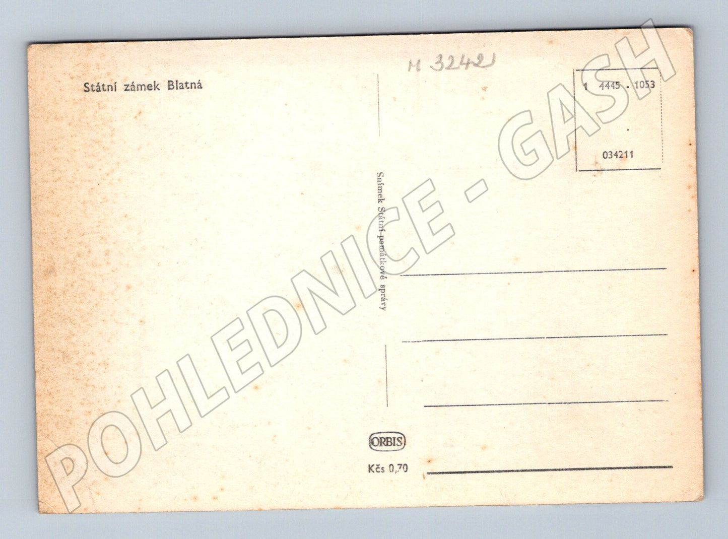 Pohlednice Blatná zámek historická Orbis (M3242)