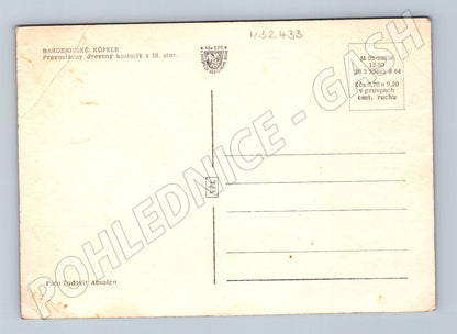 Pohlednice Slovensko Bardejovské Kúpele dřevěný kostelík 1964 (M32433)