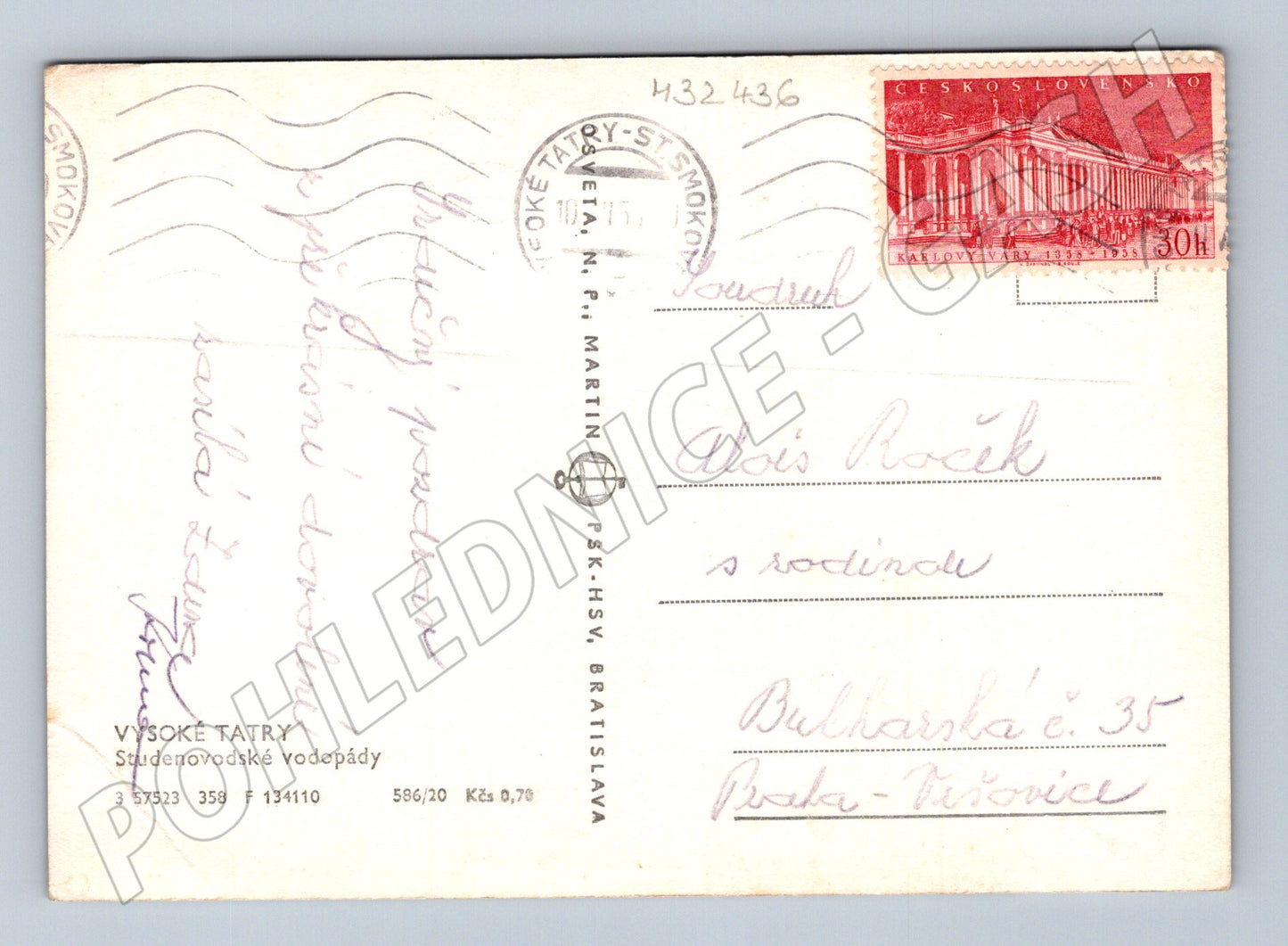 Pohlednice Slovensko Studenovodské vodopády 1933 (M32436)