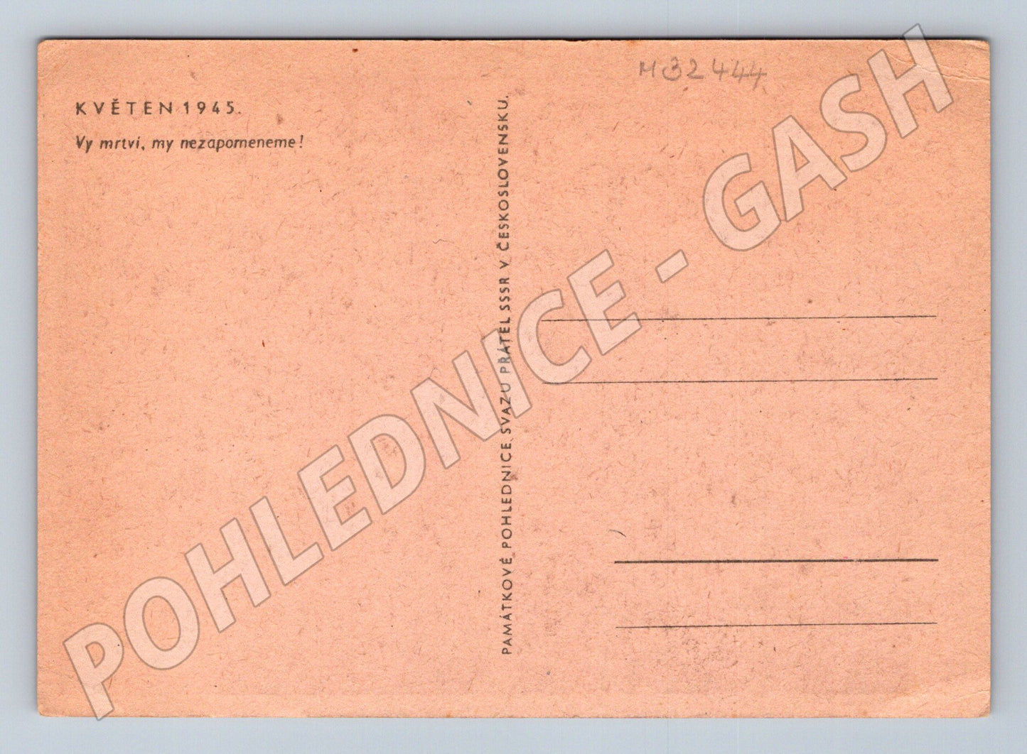 Pohlednice Květen 1945 Sovětský voják u pomníku (M32444)