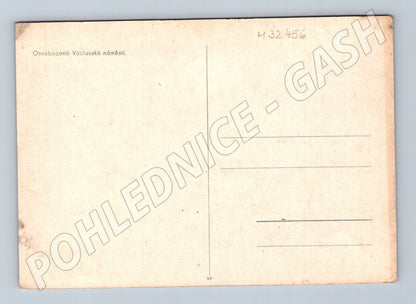 Pohlednice Praha Václavské náměstí osvobození 1945 (M32456)
