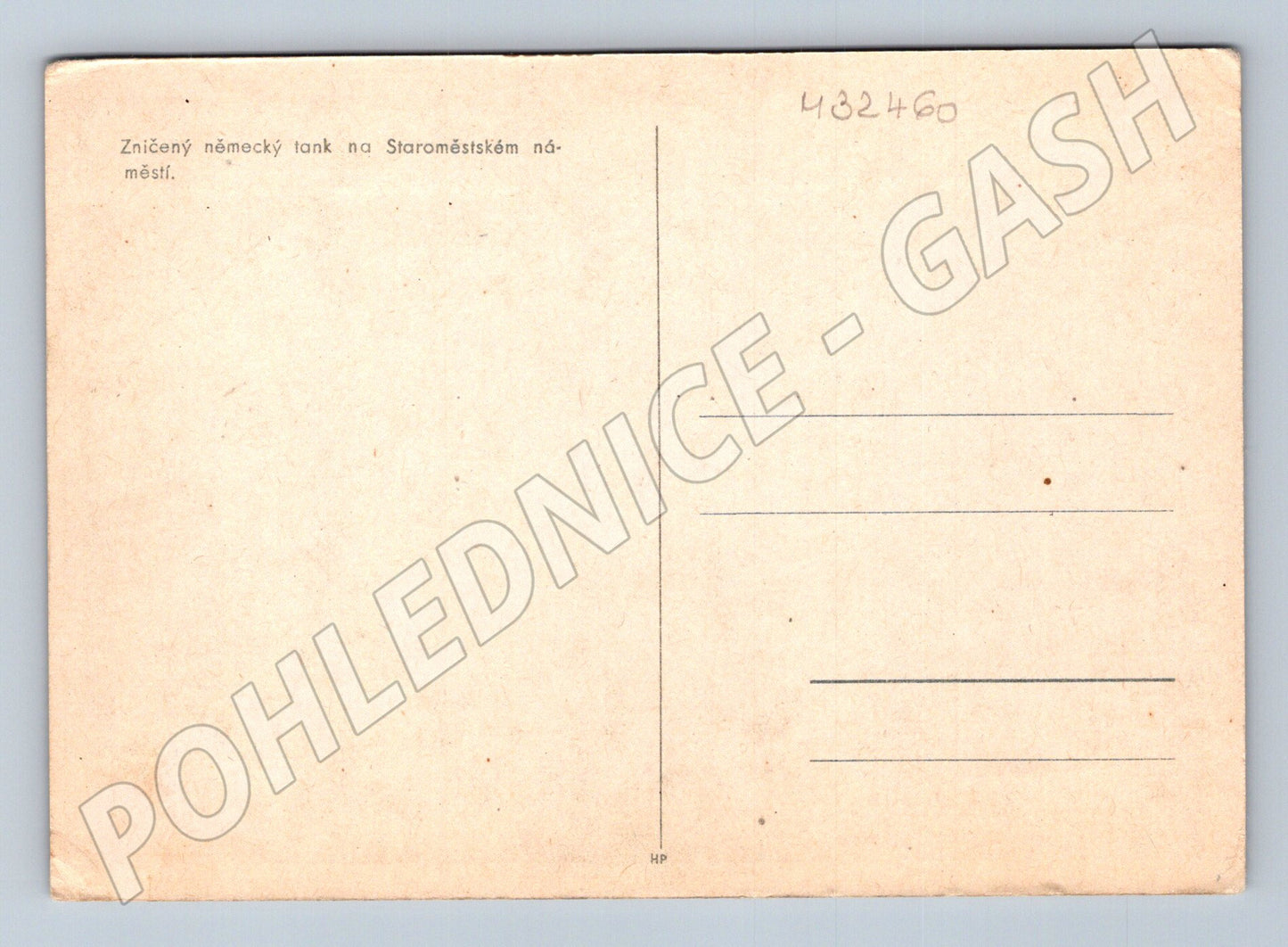 Pohlednice Praha Staroměstské náměstí zničený tank (M32460)