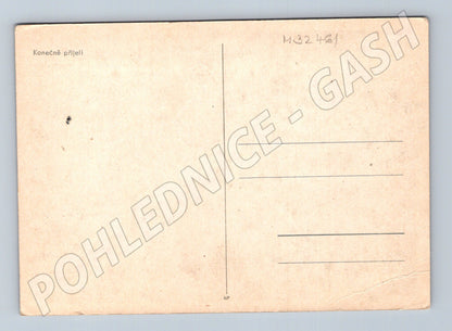 Pohlednice II. světová válka tank s vojáky (M32461)