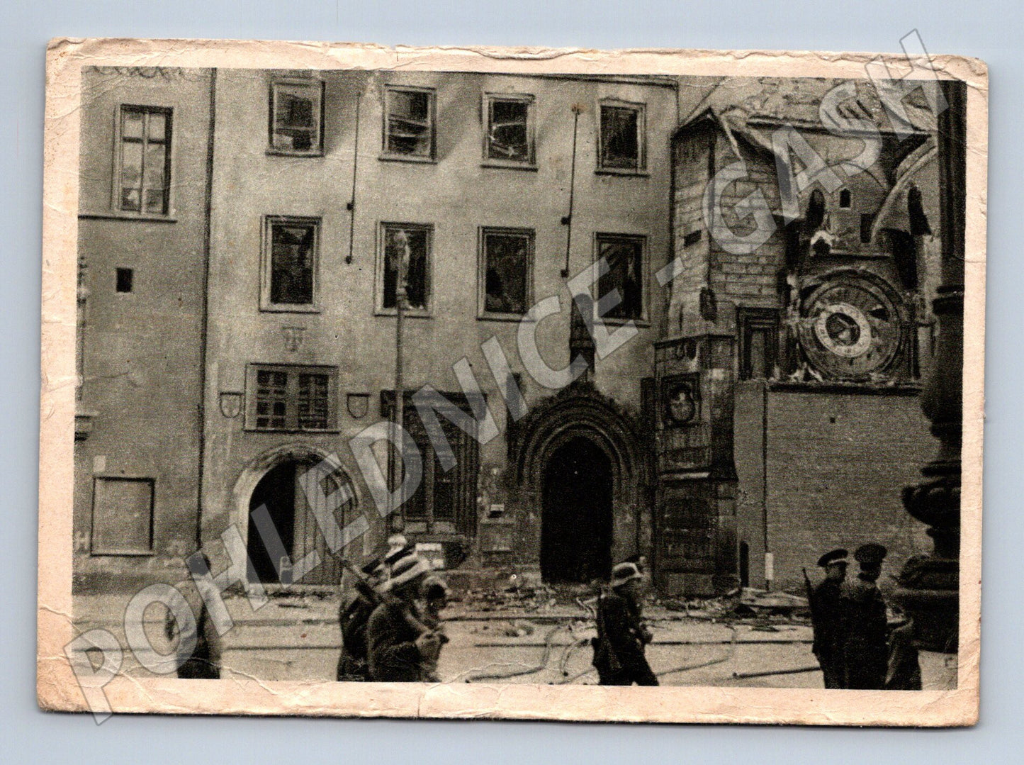 Pohlednice Praha Staroměstský orloj poškození (M32463)