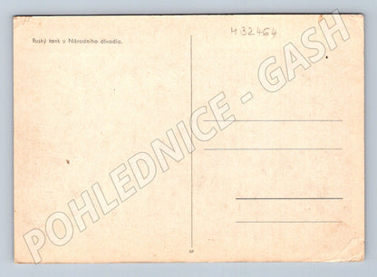 Pohlednice Praha Ruský tank u Národního divadla 1968 (M32464)