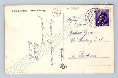 Pohlednice Karlštejn 1941 Protektorát ČM (M3248)
