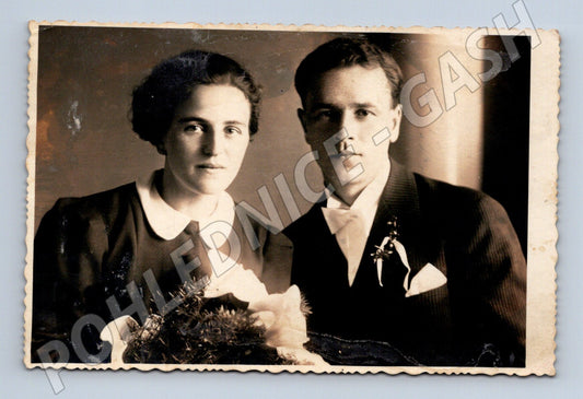 Stará fotografie portrét mladého páru (M32494)