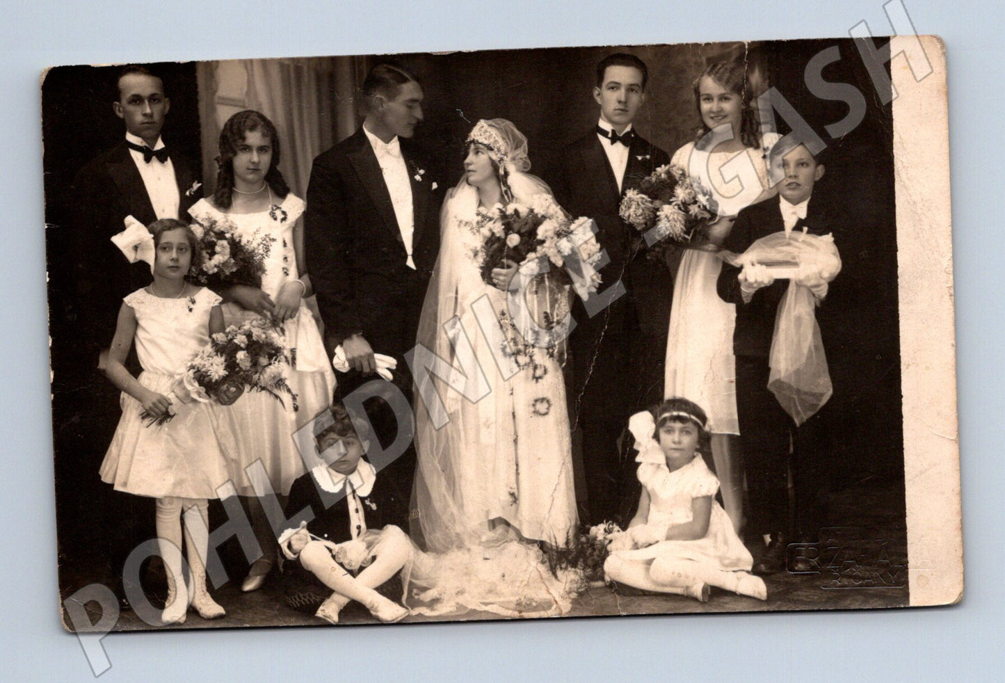 Stará fotografie svatební skupina (M32497)