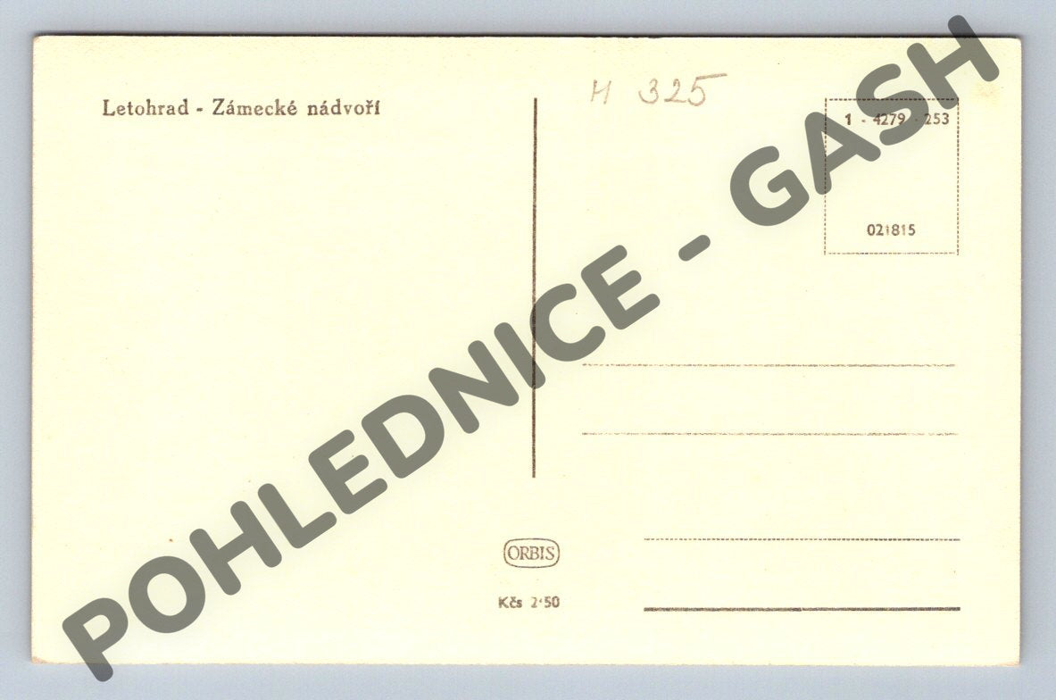 Pohlednice Letohrad zámecké nádvoří černobílá (M325)