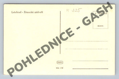 Pohlednice Letohrad zámecké nádvoří černobílá (M325)