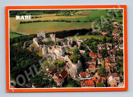 Pohlednice hrad Rabí letecký pohled (M3250)