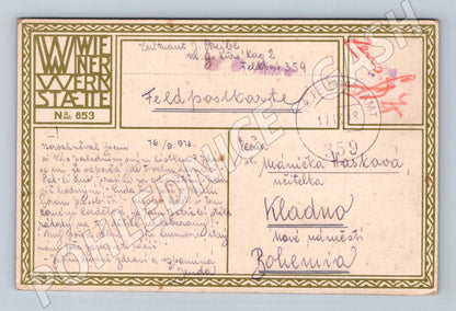 Pohlednice Asie humorný motiv Wiener Werkstätte 1918 (M32501)