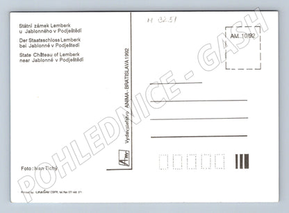Pohlednice zámek Lemberk u Jablonného 1992 (M3251)