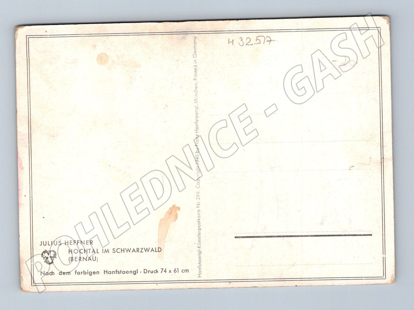 Pohlednice Německo Schwarzwald Hochtal Bernau 1942 (M32517)