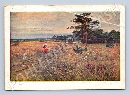 Pohlednice Československo venkovská krajina žena 1932 (M32519)