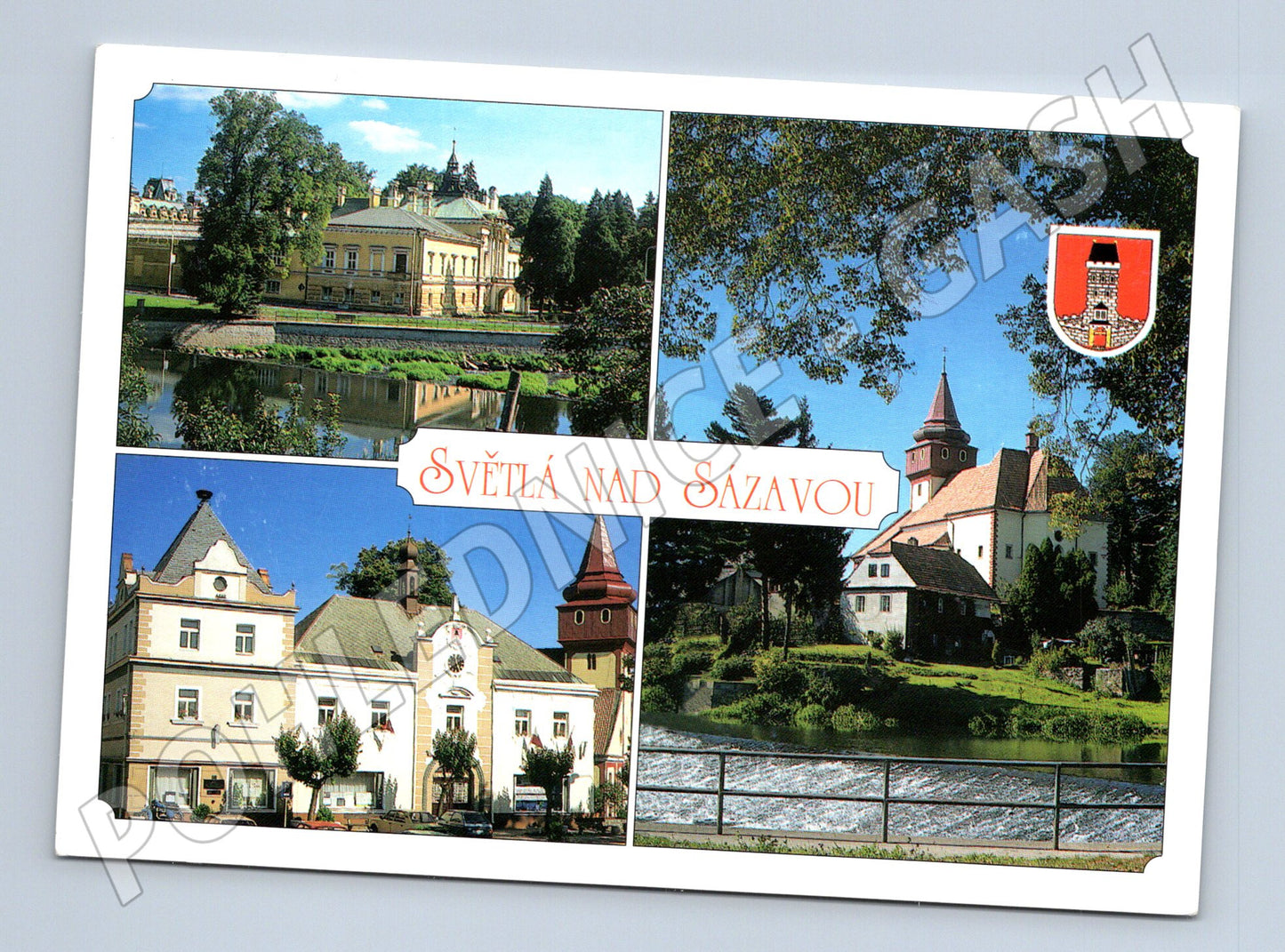 Pohlednice Světlá nad Sázavou zámek radnice kostel (M3252)