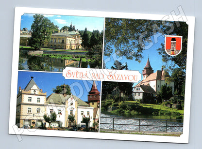 Pohlednice Světlá nad Sázavou zámek radnice kostel (M3252)