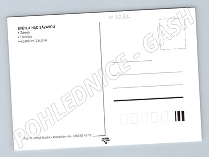 Pohlednice Světlá nad Sázavou zámek radnice kostel (M3252)