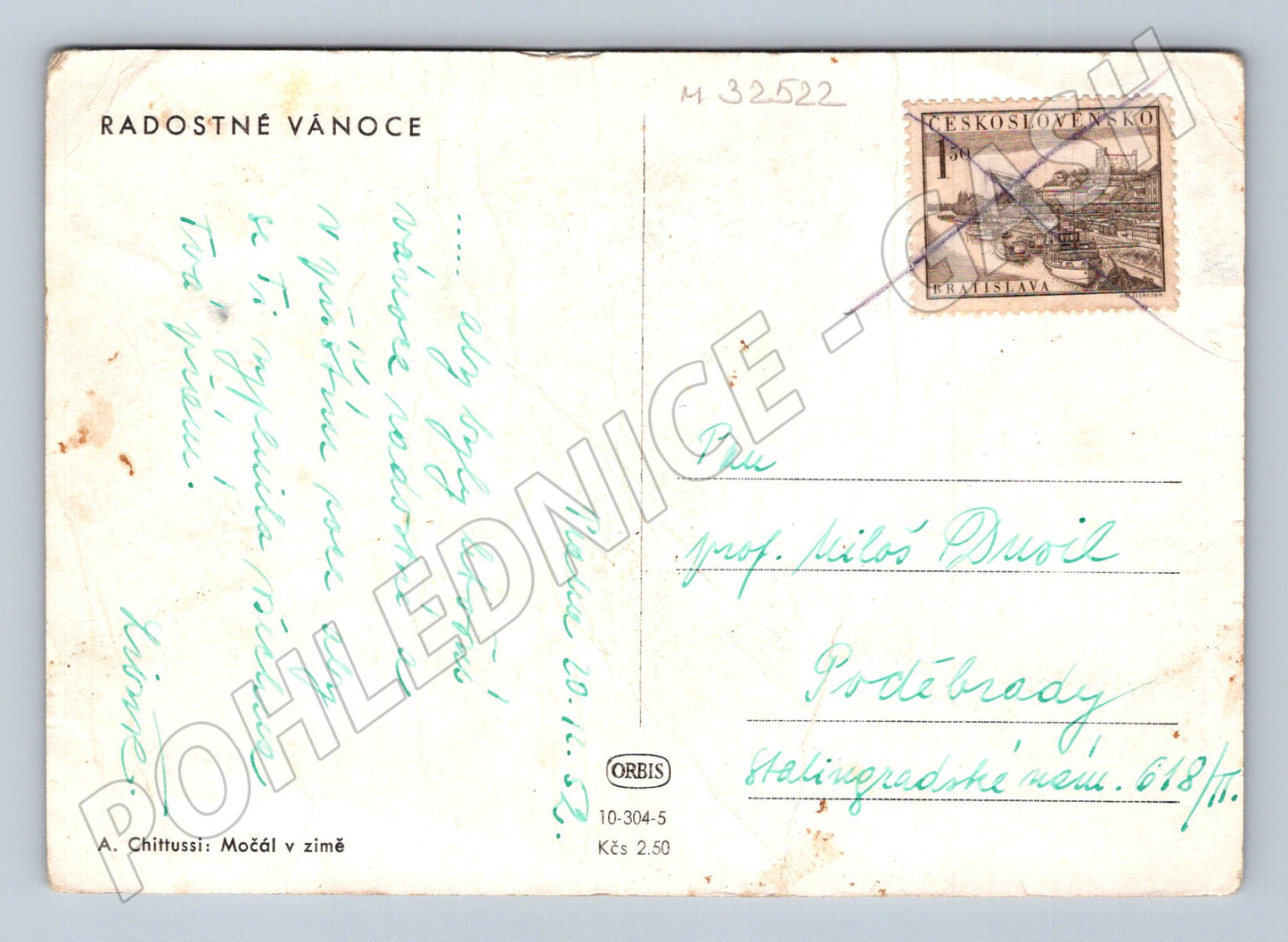 Pohlednice Vánoční malba A. Chittussi 1932 (M32522)