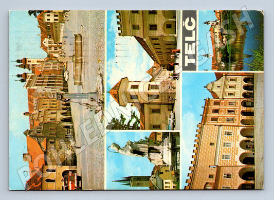 Pohlednice Telč zámek a náměstí 1988 (M3254)