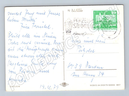 Pohlednice Německo Vánoce a Nový rok zimní motiv 1979 (M32556)